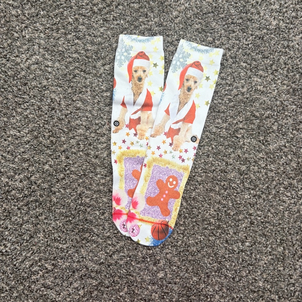 Stance Festive Dog and Gingerbread Socks - Multicolor